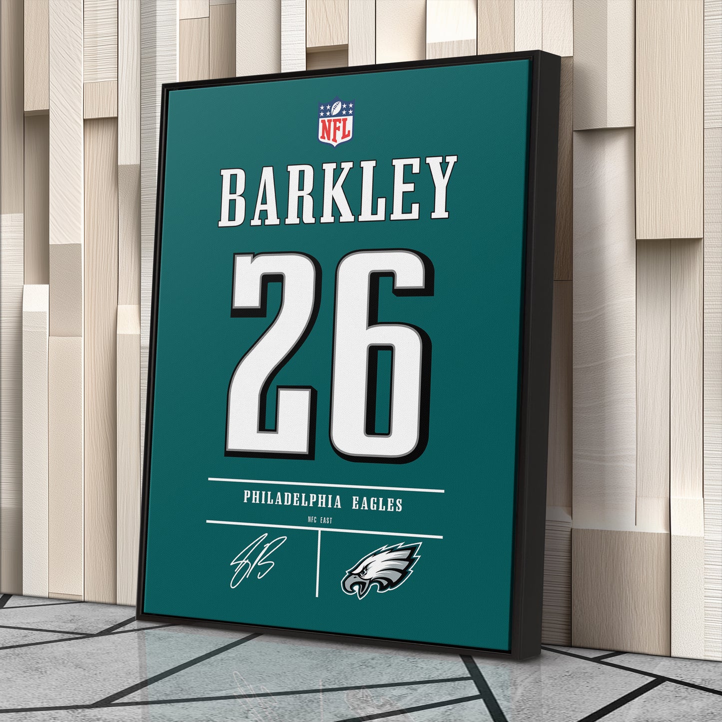 Saquon Barkley Eagles Jersey Canvas Print | Wall Art Decor