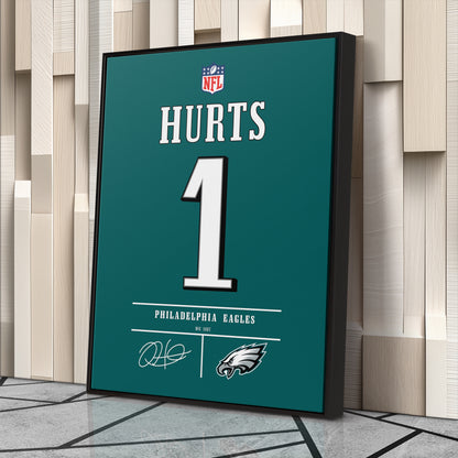 Jalen Hurts Eagles Jersey Canvas Print | Wall Art Decor