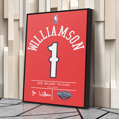 Zion Williamson Pelicans Jersey Canvas Print | Wall Art Decor
