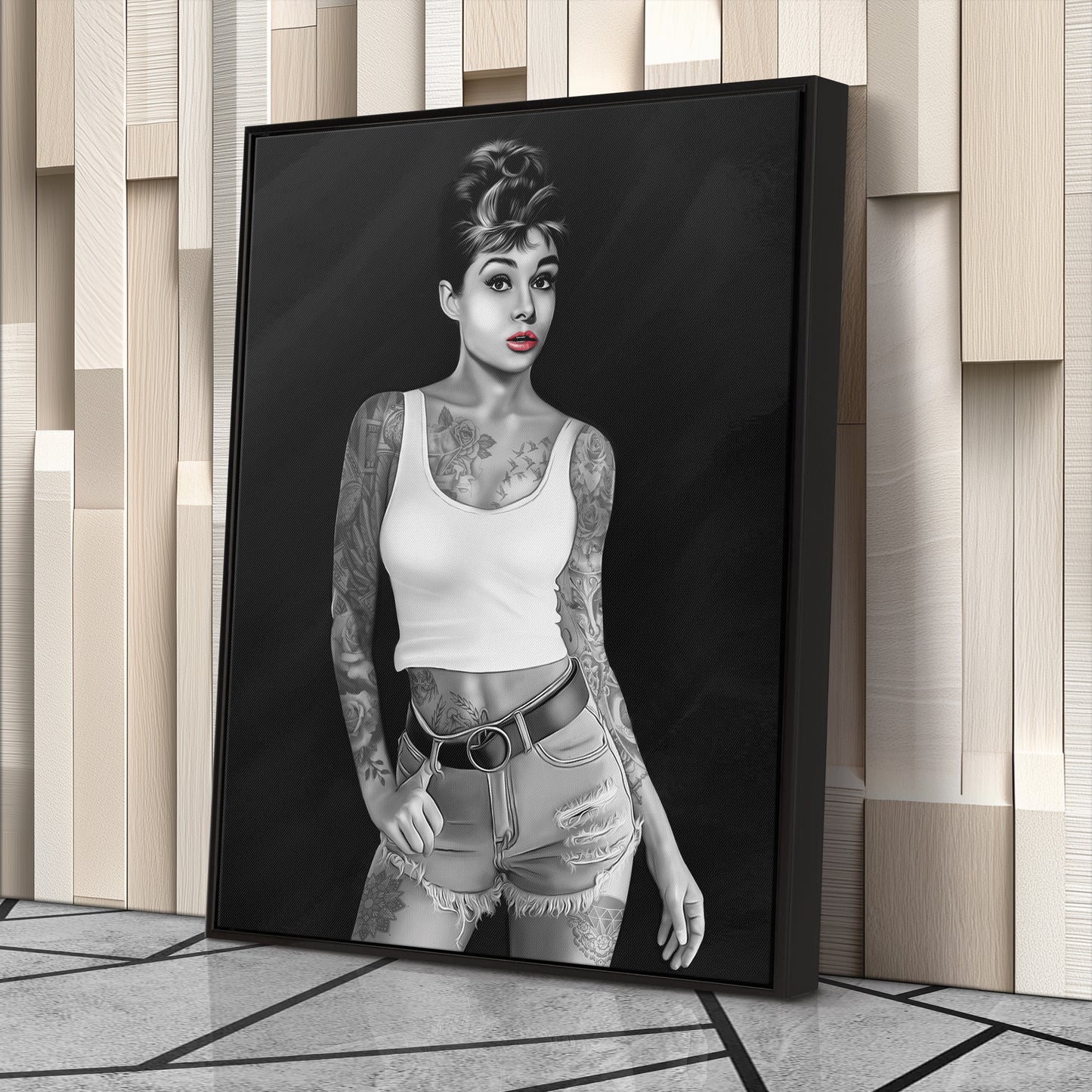 Audrey Hepburn Tattoo Canvas Print | Iconic Hollywood Wall Art