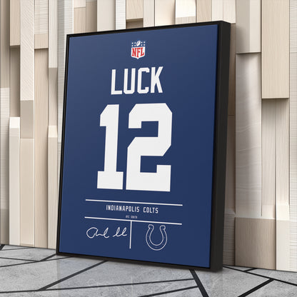 Andrew Luck Colts Jersey Canvas Print | Wall Art Decor