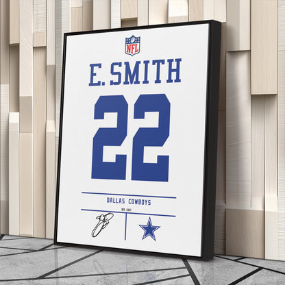 Emmitt Smith Cowboys Jersey Canvas Print | Wall Art Decor
