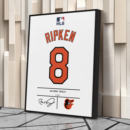 Cal Ripken Baltimore Orioles Jersey Canvas Wall Art