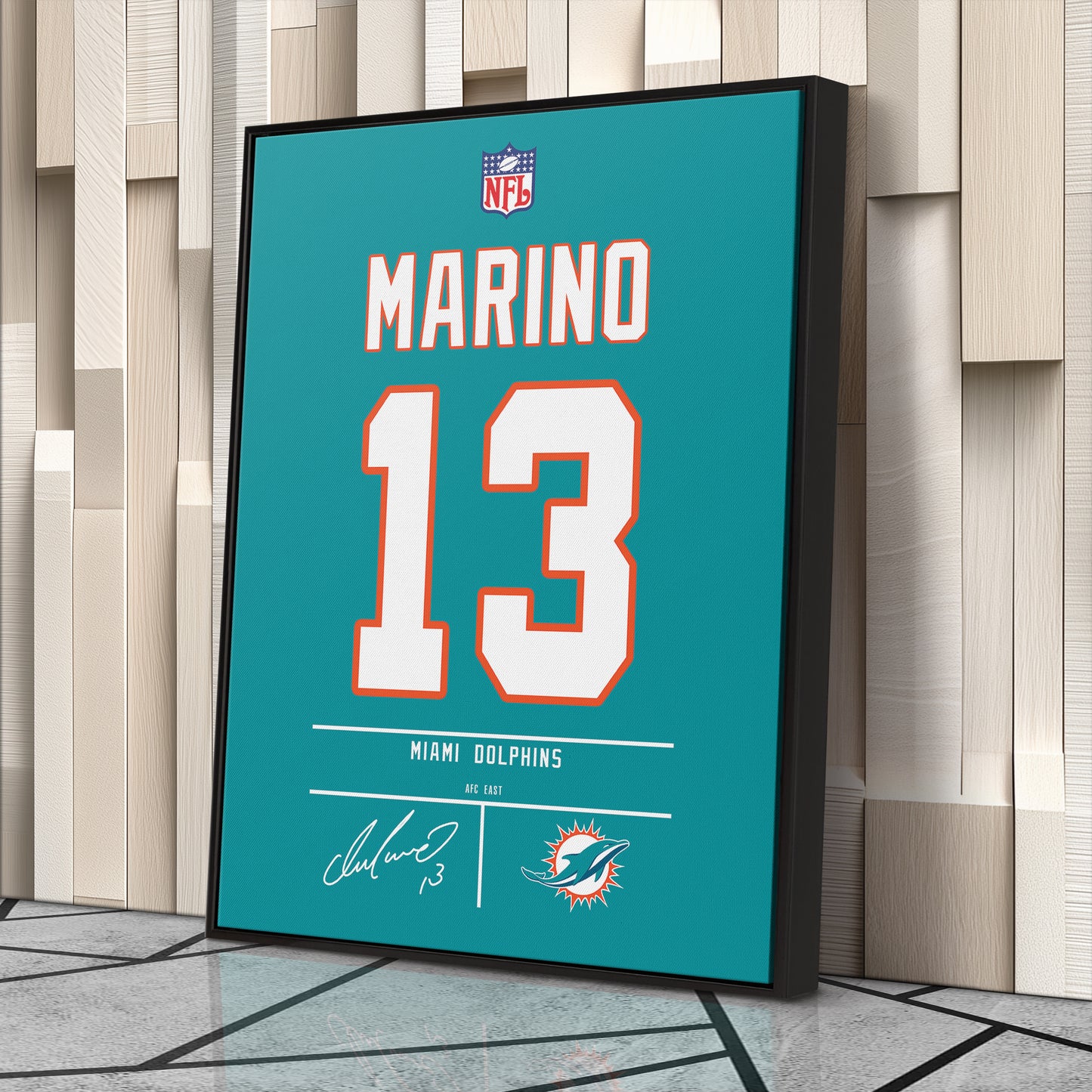 Dan Marino Dolphins Jersey Canvas Print | Wall Art Decor