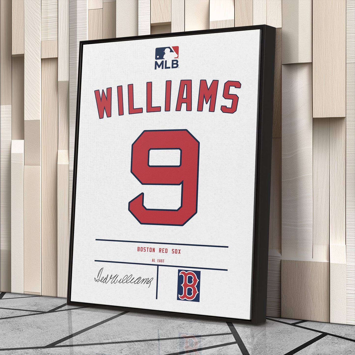 Ted Williams Red Sox Jersey Canvas Print | Wall Art Decor