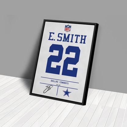 Emmitt Smith Cowboys Jersey Canvas Print | Wall Art Decor