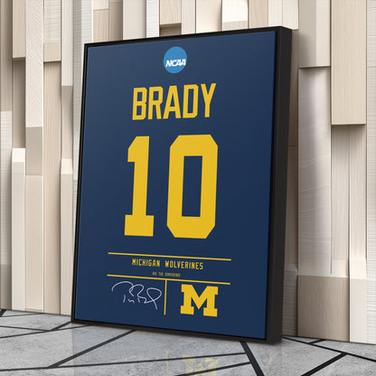 Tom Brady Wolverines Jersey Canvas Print | Wall Art Decor