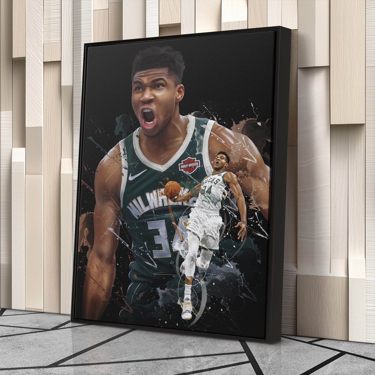 Giannis Antetokounmpo Bucks Canvas Print | Milwaukee Basketball Wall Art