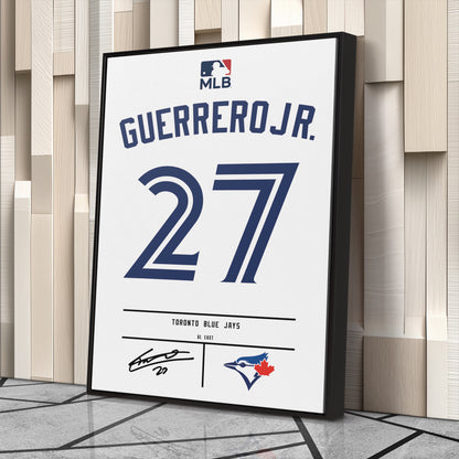 Vladimir Guerrero Jr. Blue Jays Jersey Canvas Print | Wall Art Decor