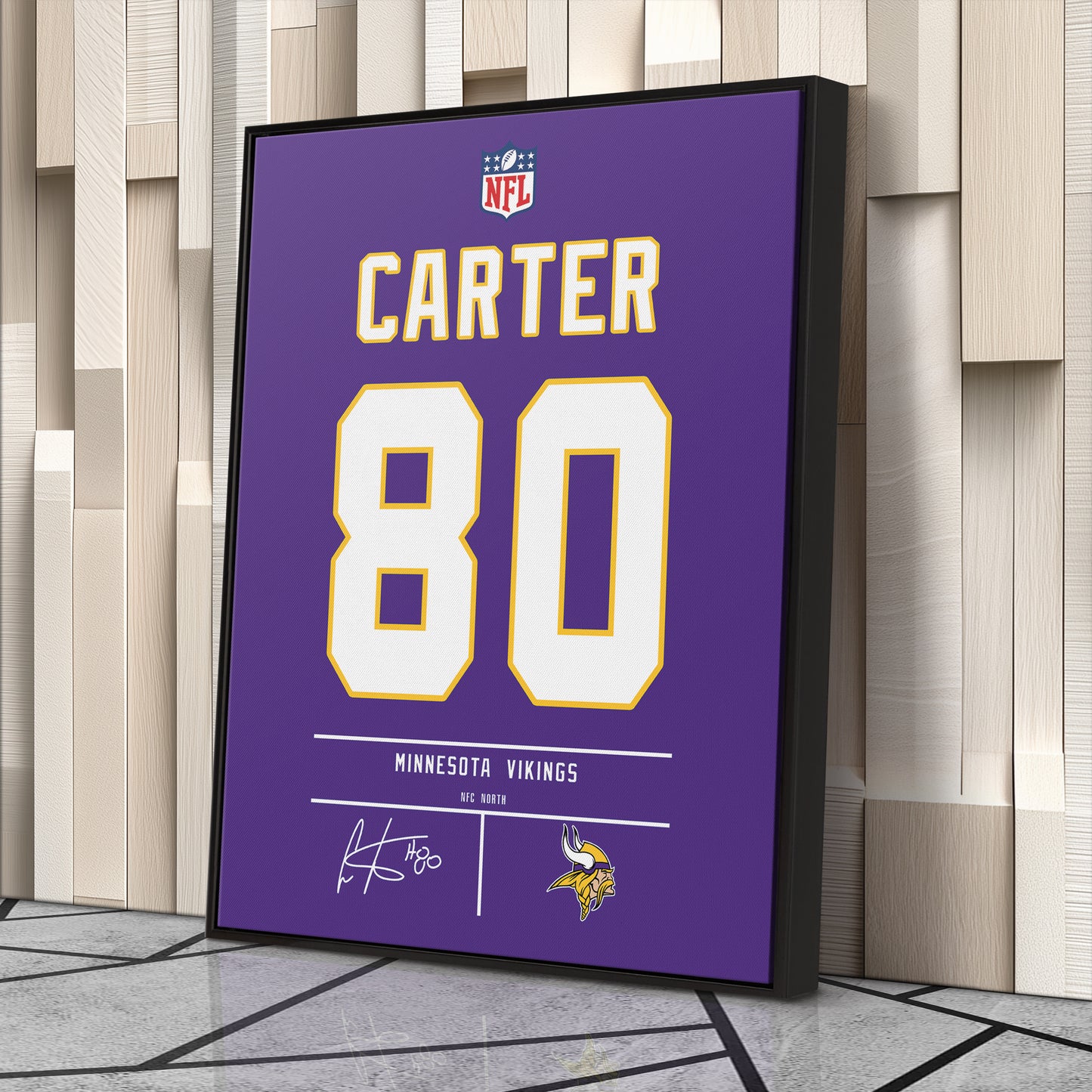 Cris Carter Minnesota Vikings Jersey Canvas Wall Art