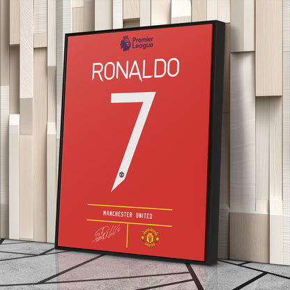 Cristiano Ronaldo Manchester United Jersey Canvas Print | Wall Art Decor