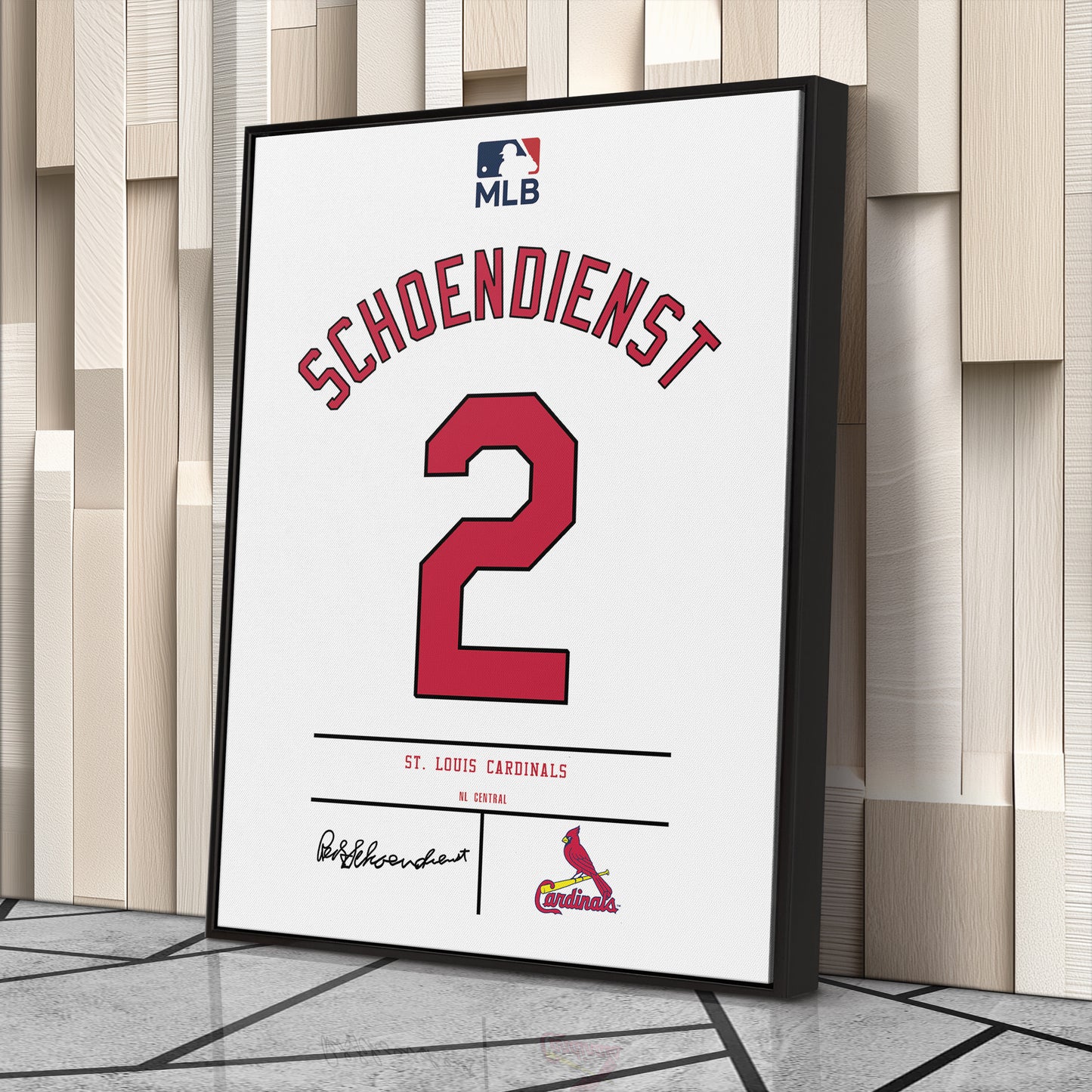 Red Schoendienst St. Louis Cardinals Jersey Canvas Wall Art