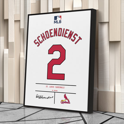 Red Schoendienst St. Louis Cardinals Jersey Canvas Wall Art