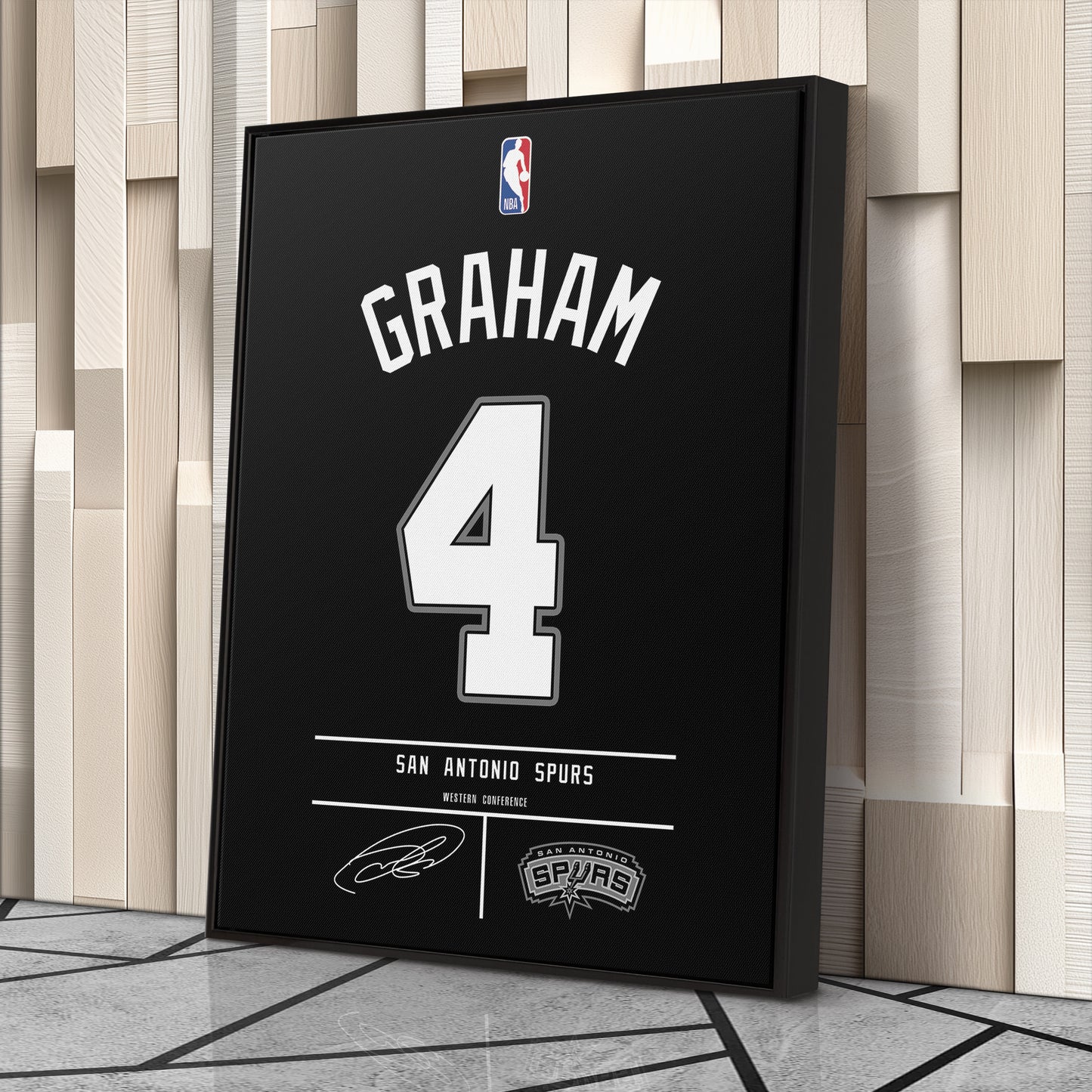 Devonte' Graham Spurs Jersey Canvas Print | Wall Art Decor