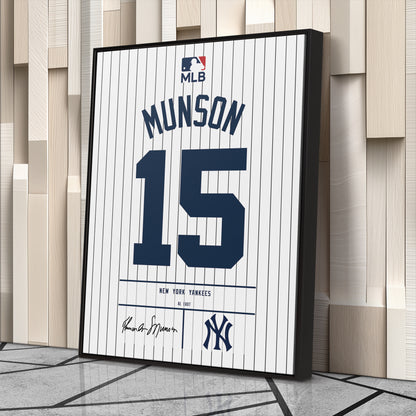 Thurman Munson New York Yankees Jersey Canvas Wall Art