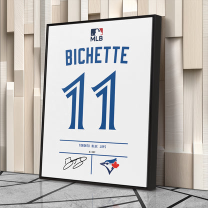 Bo Bichette Blue Jays Jersey Canvas Print | Wall Art Decor