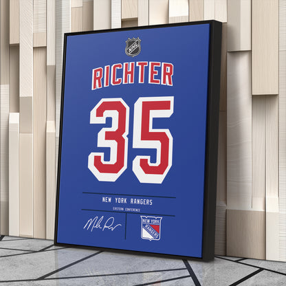 Mike Richter New York Rangers Jersey Canvas Wall Art