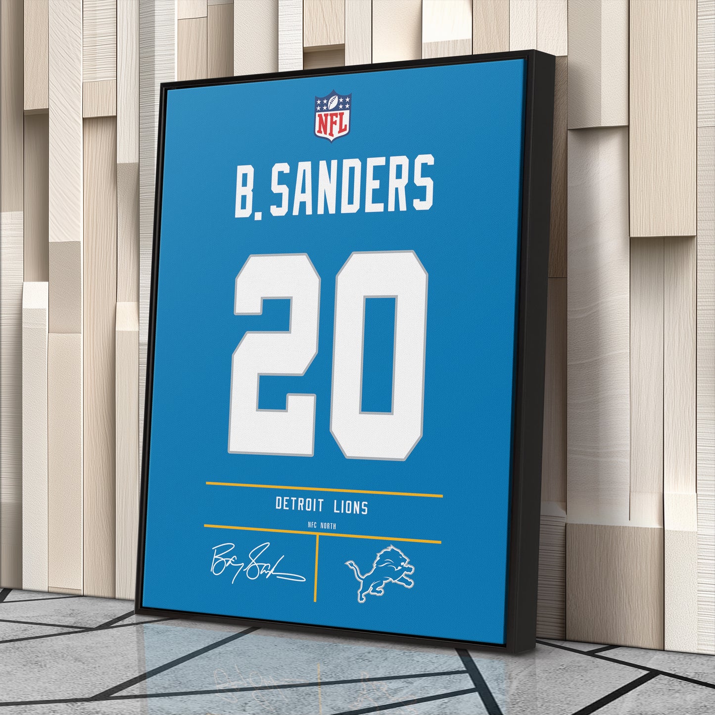 Barry Sanders Lions Jersey Canvas Print | Wall Art Decor