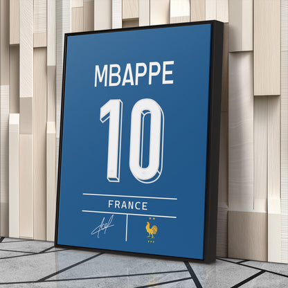 Kylian Mbappé France Jersey Canvas Print | Wall Art Decor