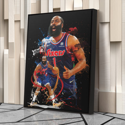 James Harden 76ers Canvas Print | Philadelphia Basketball Wall Art