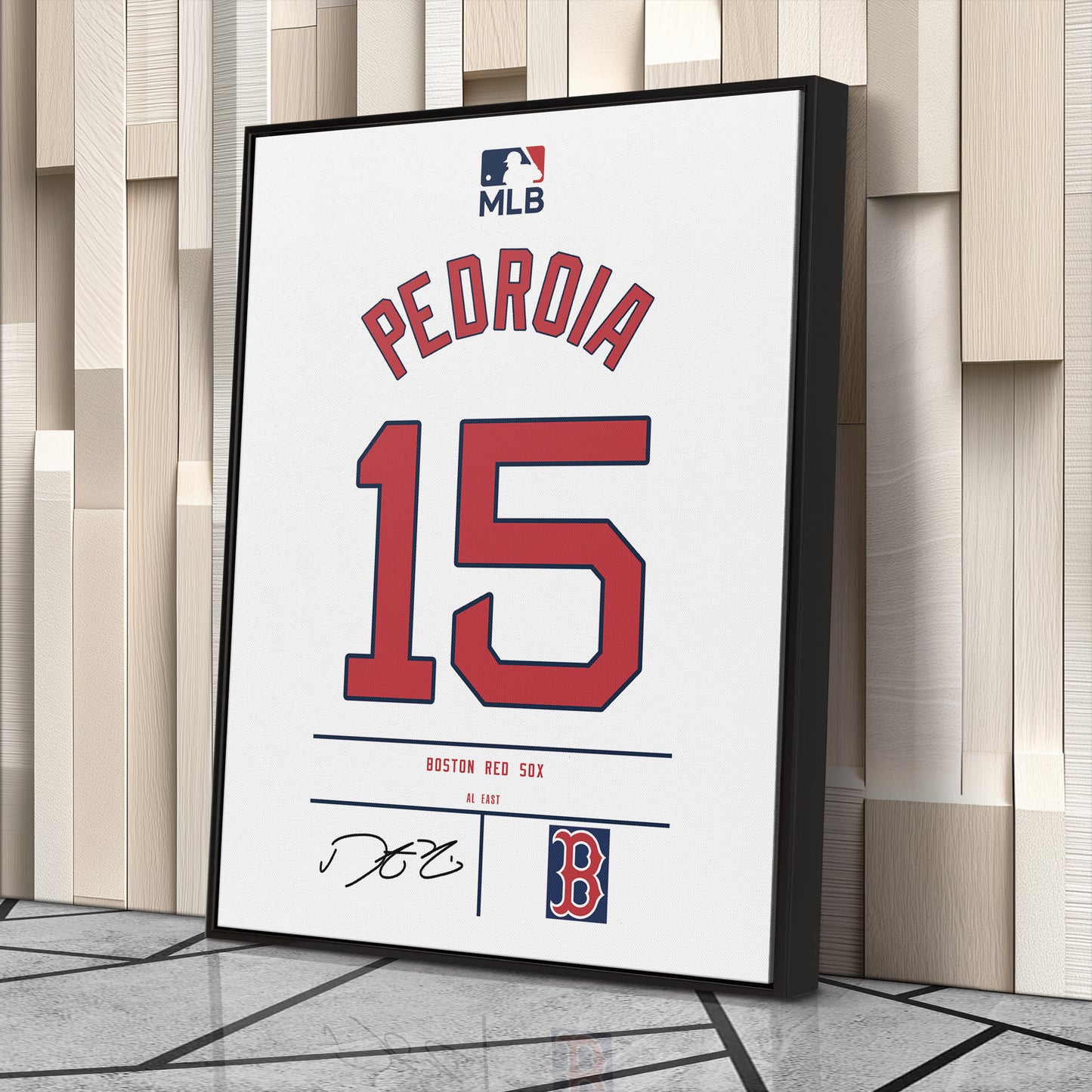 Dustin Pedroia Boston Red Sox Jersey Canvas Wall Art