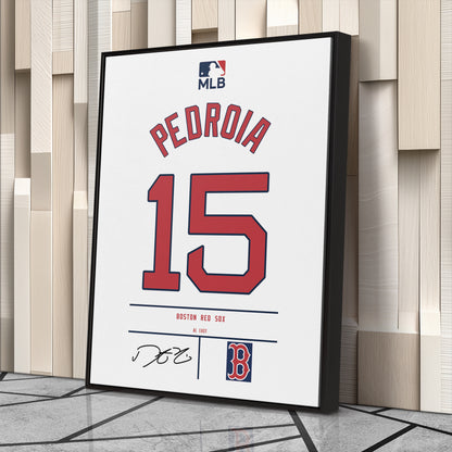 Dustin Pedroia Boston Red Sox Jersey Canvas Wall Art