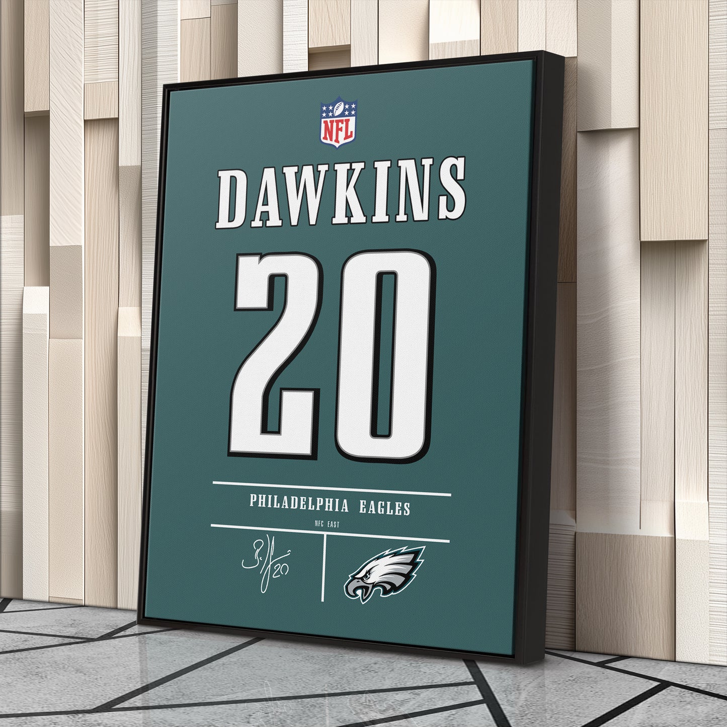 Brian Dawkins Eagles Jersey Canvas Print | Wall Art Decor
