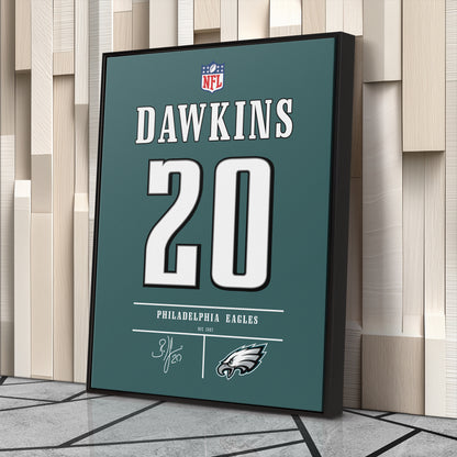Brian Dawkins Eagles Jersey Canvas Print | Wall Art Decor