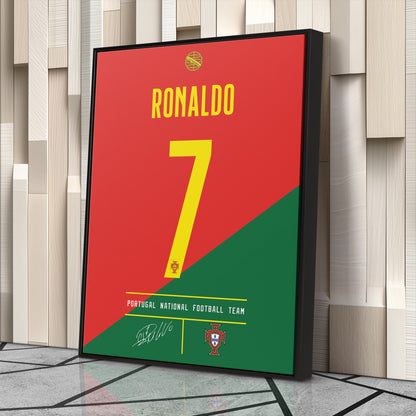 Cristiano Ronaldo Portugal Jersey Canvas Print | Wall Art Decor
