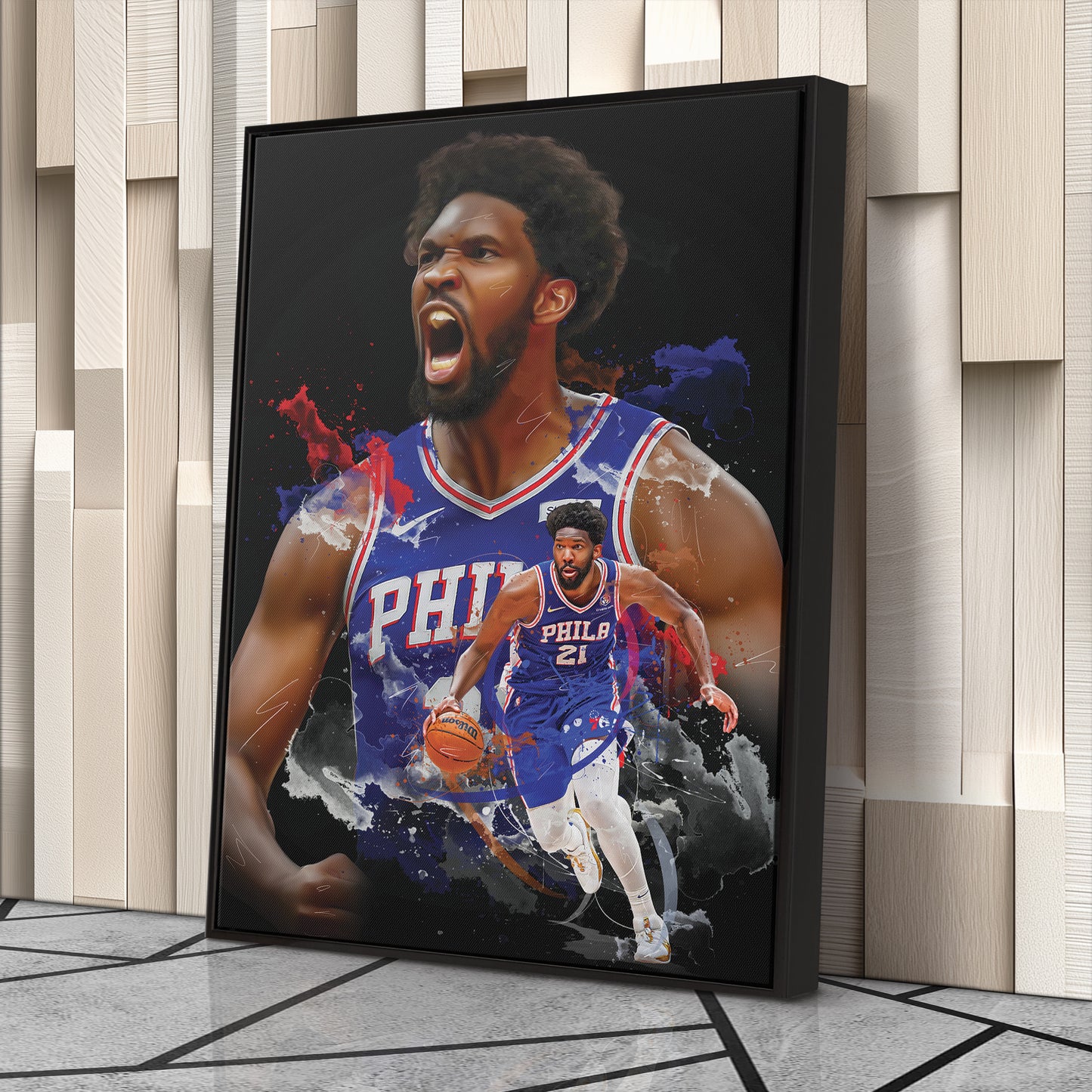 Joel Embiid 76ers Canvas Print | Philadelphia Basketball Wall Art