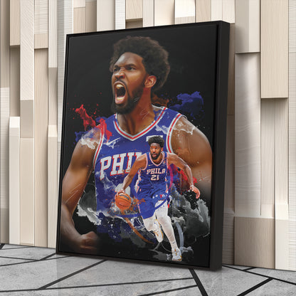 Joel Embiid 76ers Canvas Print | Philadelphia Basketball Wall Art