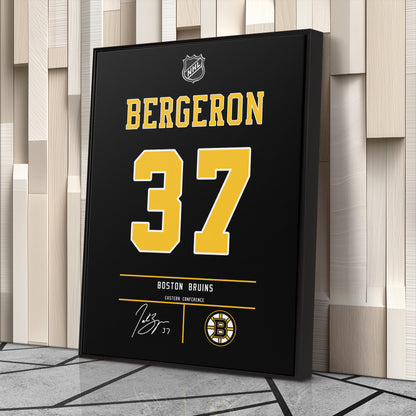 Patrice Bergeron Bruins Jersey Canvas Print | Wall Art Decor