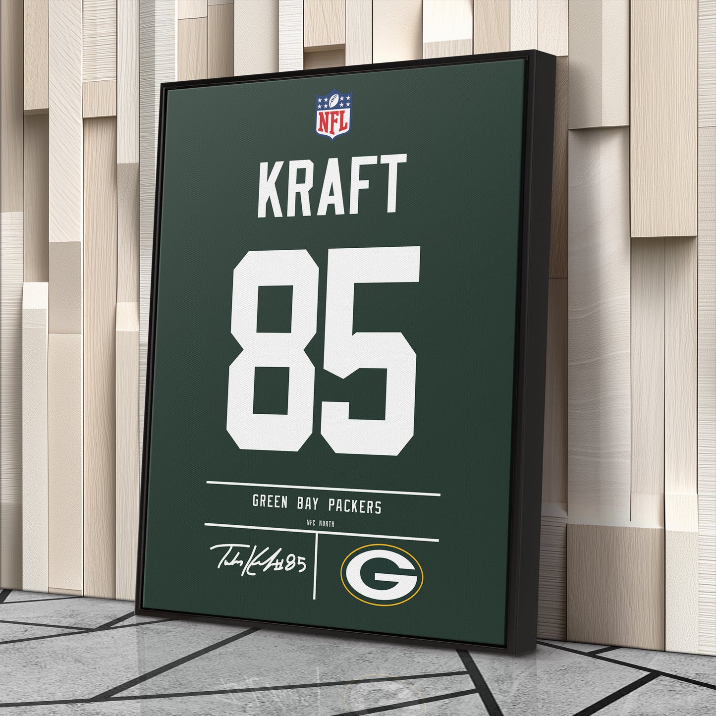 Tucker Kraft Green Bay Packers Jersey Canvas Wall Art