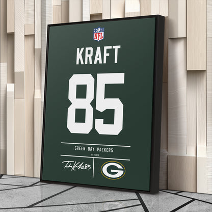 Tucker Kraft Green Bay Packers Jersey Canvas Wall Art