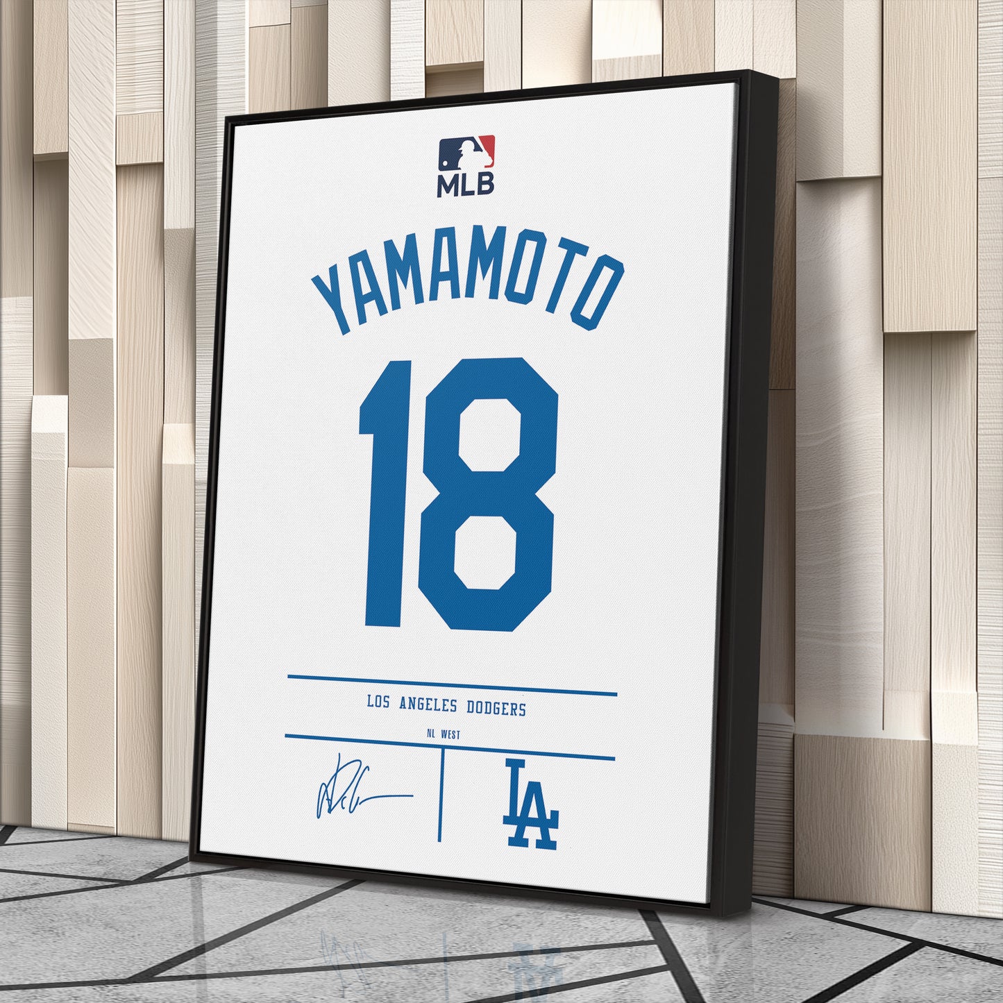 Yoshinobu Yamamoto Dodgers Jersey Canvas Print | Wall Art Decor