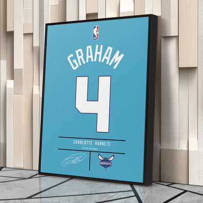 Devonte' Graham Hornets Jersey Canvas Print | Wall Art Decor