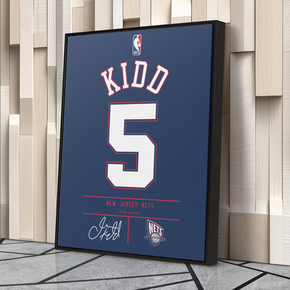 Jason Kidd Nets Jersey Canvas Print | Wall Art Decor