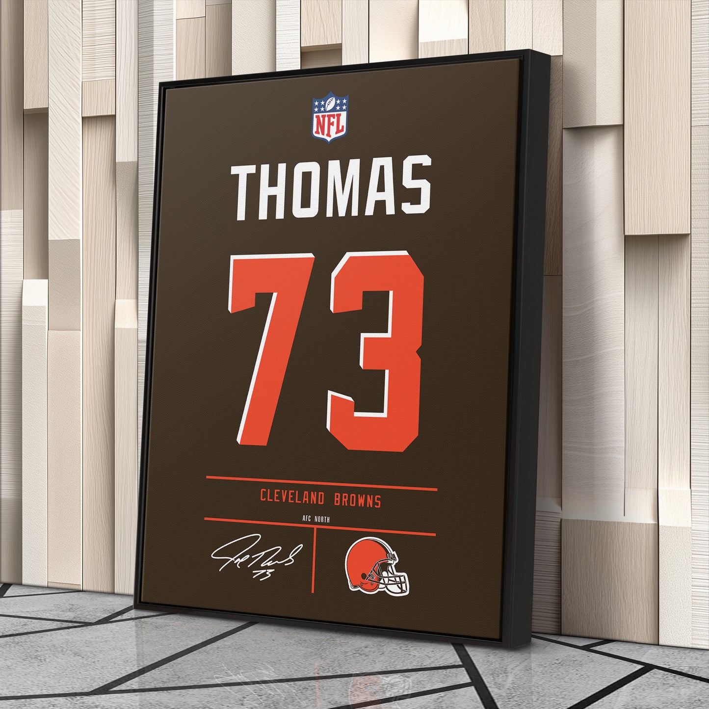 Joe Thomas Browns Jersey Canvas Print | Wall Art Decor