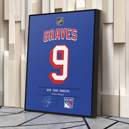 Adam Graves Rangers Jersey Canvas Print | Wall Art Decor