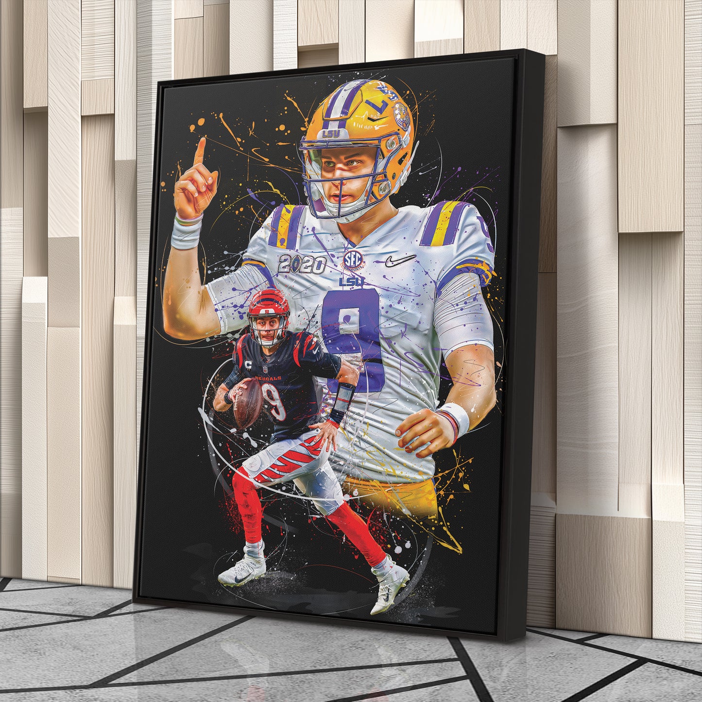 Joe Burrow Bengals Canvas Print | Cincinnati Football Wall Art