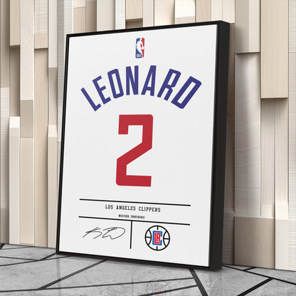 Kawhi Leonard Clippers Jersey Canvas Print | Wall Art Decor