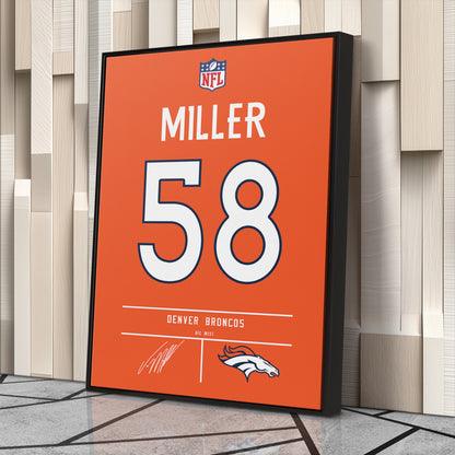 Von Miller Broncos Jersey Canvas Print | Wall Art Decor