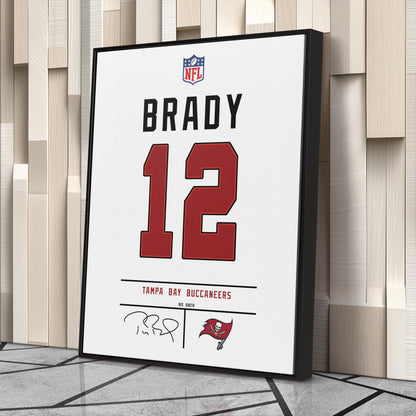 Tom Brady Buccaneers Jersey Canvas Print | Wall Art Decor