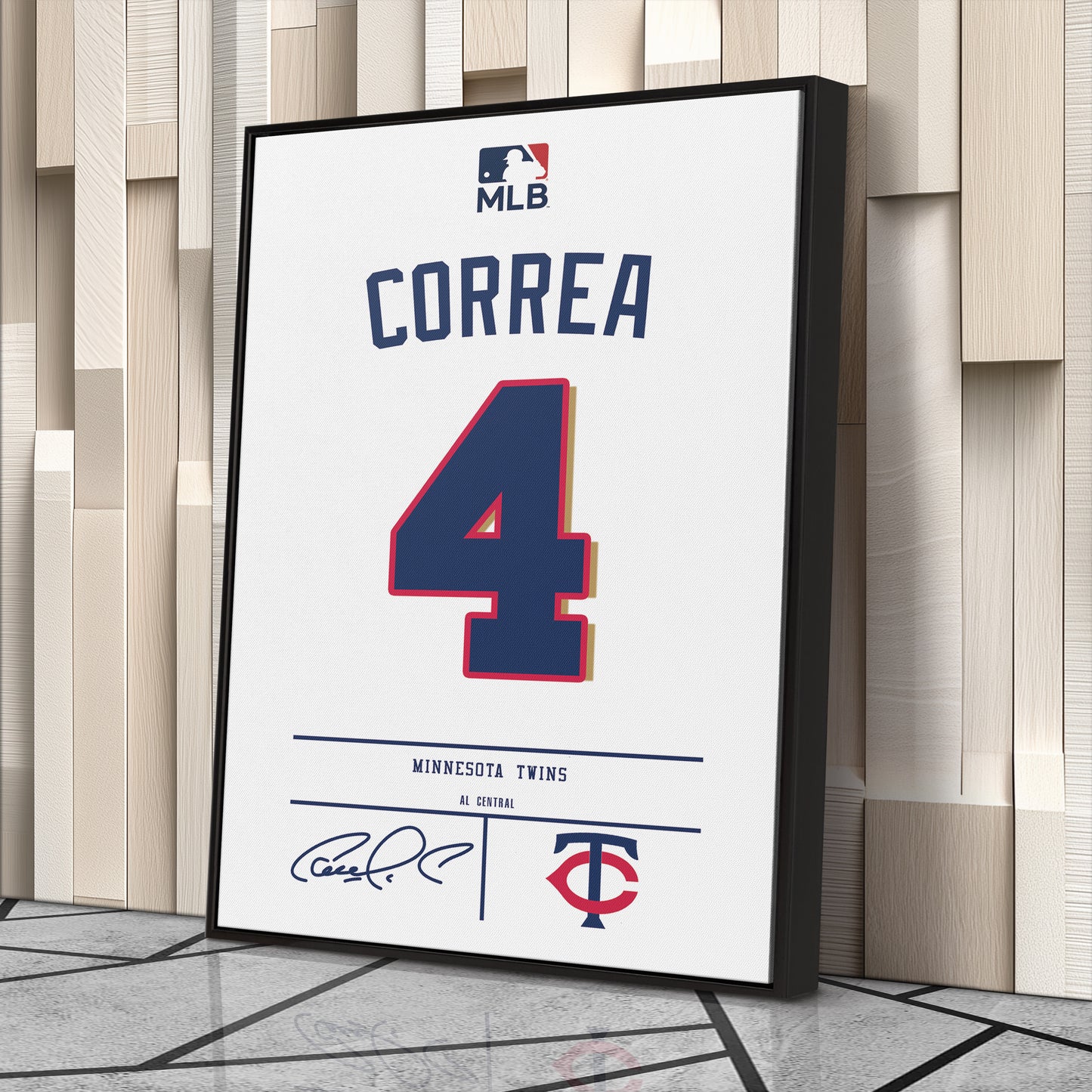 Carlos Correa Twins Jersey Canvas Print | Wall Art Decor