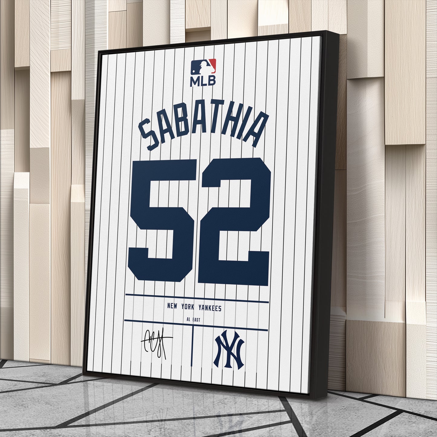 CC Sabathia New York Yankees Jersey Canvas Wall Art