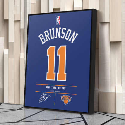 Jalen Brunson New York Knicks Jersey Canvas Wall Art