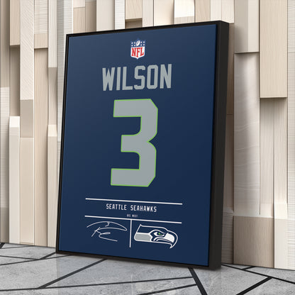 Russell Wilson Seahawks Jersey Canvas Print | Wall Art Decor
