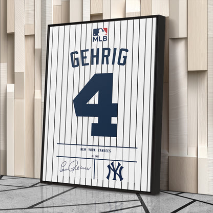 Lou Gehrig Yankees Jersey Canvas Print | Wall Art Decor