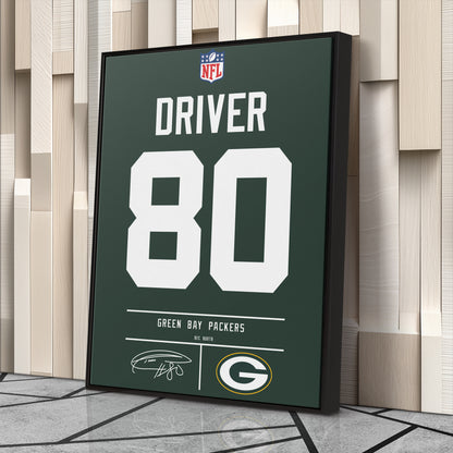 Donald Driver Green Bay Packers Jersey Canvas Wall Art