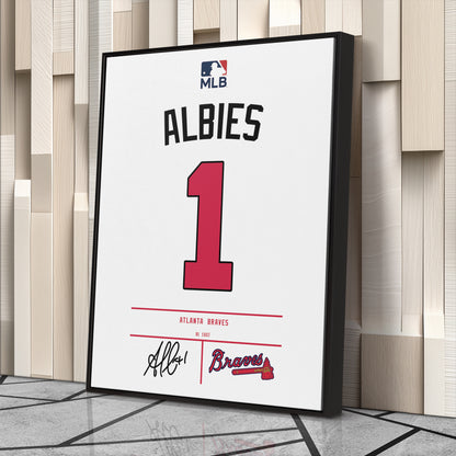 Ozzie Albies Braves Jersey Canvas Print | Wall Art Decor